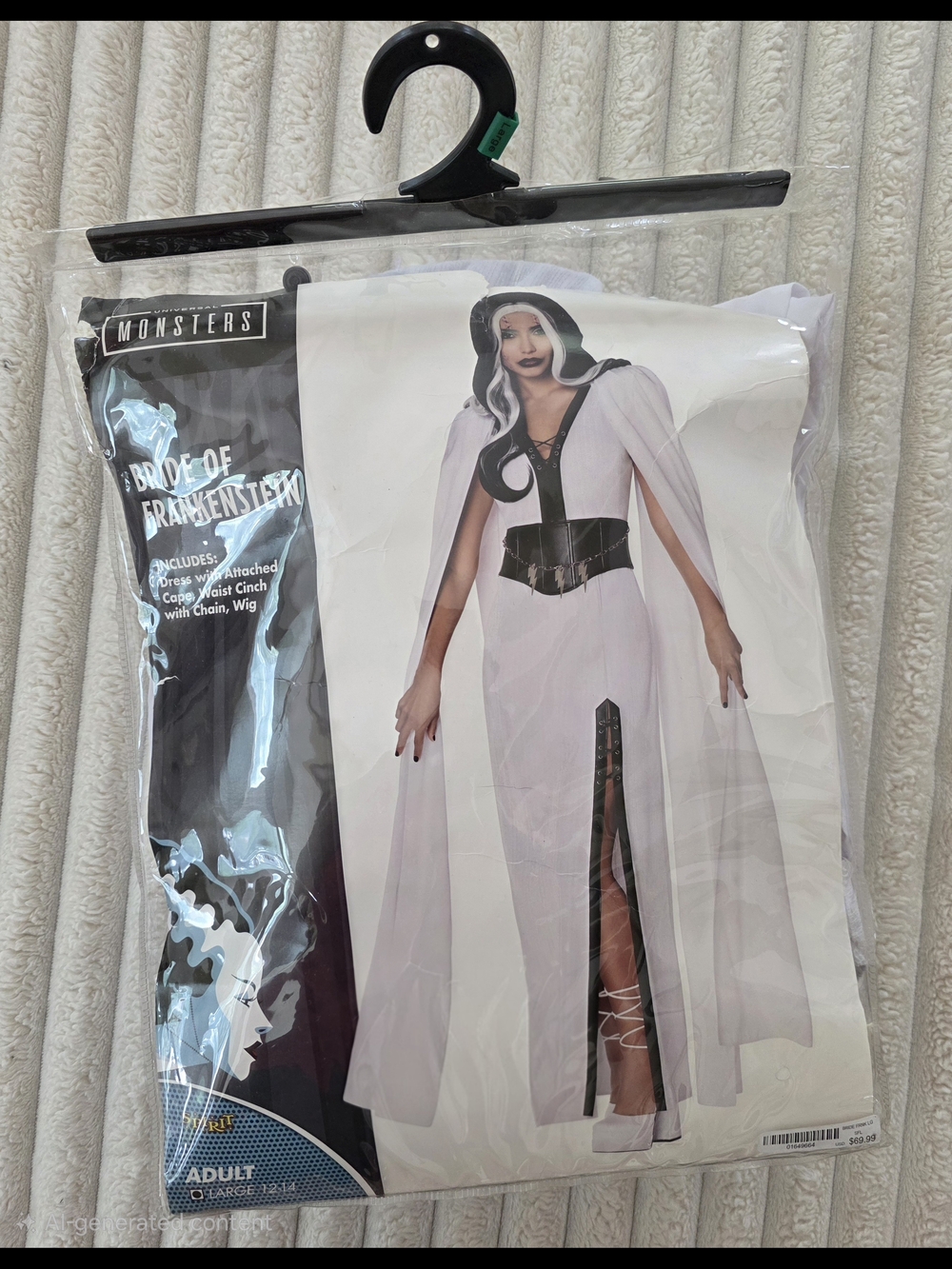 Spirit Bride of Frankenstein Women's White Hooded Cape Costume